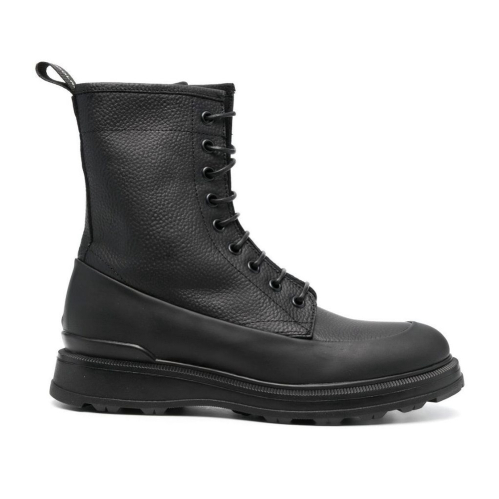 Woolrich City Lace-up Leather Combat Boots Gum Black Italian women's size 8